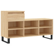 Vidaxl schoenenkast 102x36x60 cm bewerkt hout sonoma eikenkleurig - afbeelding 2