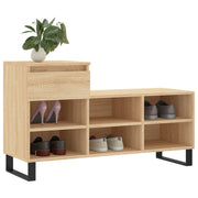 Vidaxl schoenenkast 102x36x60 cm bewerkt hout sonoma eikenkleurig - afbeelding 3