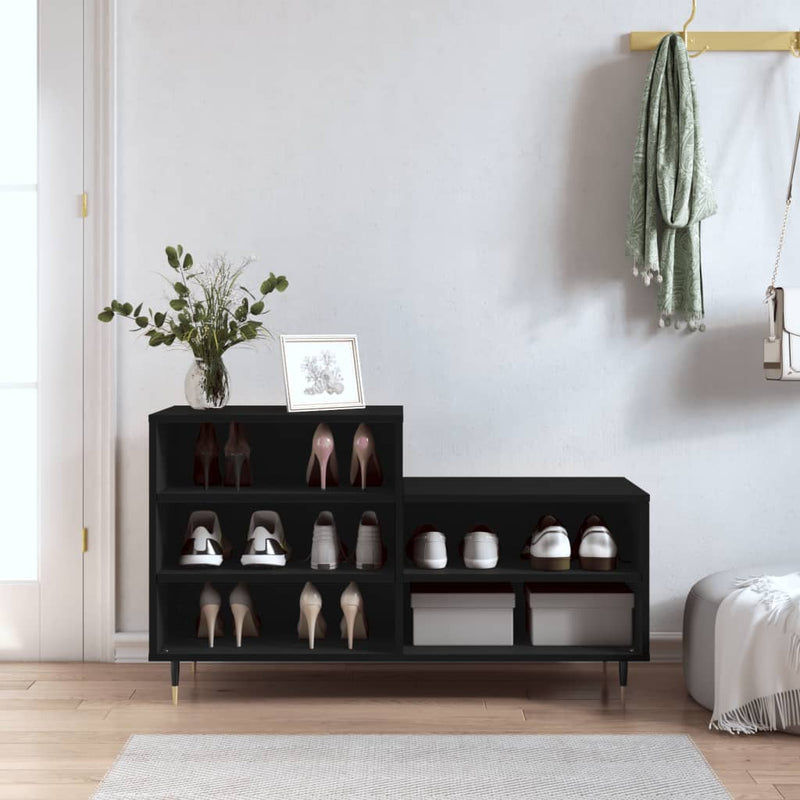 Vidaxl schoenenkast 102x36x60 cm bewerkt hout zwart