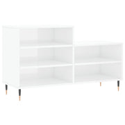Vidaxl schoenenkast 102x36x60 cm bewerkt hout hoogglans wit - afbeelding 2