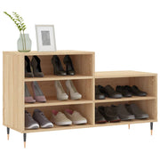 Vidaxl schoenenkast 102x36x60 cm bewerkt hout sonoma eikenkleurig - afbeelding 3