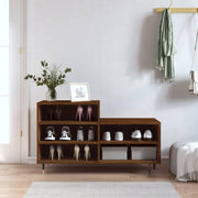 Vidaxl schoenenkast 102x36x60 cm bewerkt hout bruin eikenkleur - afbeelding 1