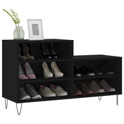Vidaxl schoenenkast 102x36x60 cm bewerkt hout zwart - afbeelding 3
