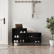 Vidaxl schoenenkast 102x36x60 cm bewerkt hout zwart - afbeelding 1