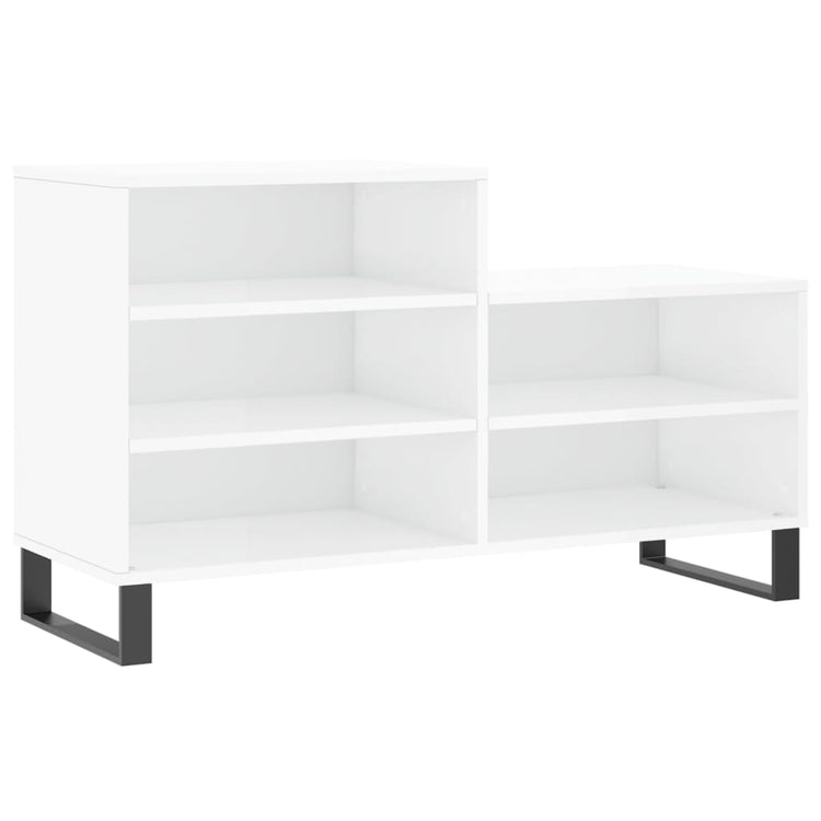 Vidaxl schoenenkast 102x36x60 cm bewerkt hout hoogglans wit
