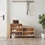 Vidaxl schoenenkast 102x36x60 cm bewerkt hout sonoma eikenkleurig - afbeelding 1