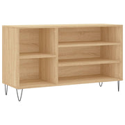 Vidaxl schoenenkast 102x36x60 cm bewerkt hout sonoma eikenkleurig - afbeelding 2