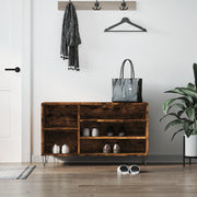 Vidaxl schoenenkast 102x36x60 cm bewerkt hout gerookt eikenkleurig - afbeelding 1