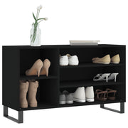 Vidaxl schoenenkast 102x36x60 cm bewerkt hout zwart - afbeelding 3
