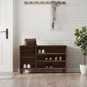 Vidaxl schoenenkast 102x36x60 cm bewerkt hout bruin eikenkleur - afbeelding 1