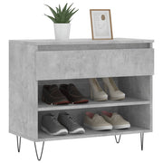 Vidaxl schoenenkast 70x36x60 cm bewerkt hout betongrijs - afbeelding 3