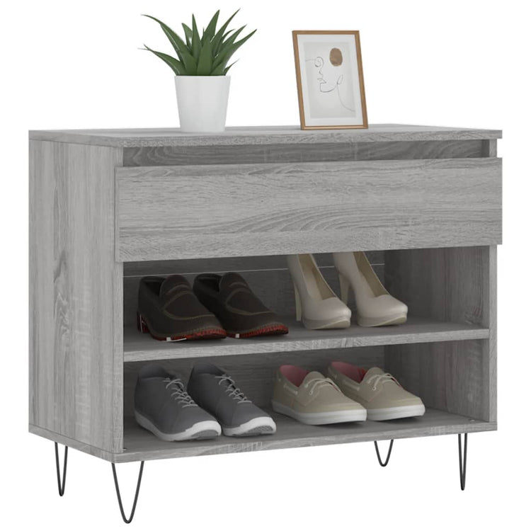 VidaXL Schoenenkast 70x36x60 cm bewerkt hout sonoma grijs
