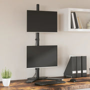 Vidaxl monitorstandaard dubbel vesa 75 100 mm staal zwart - afbeelding 1