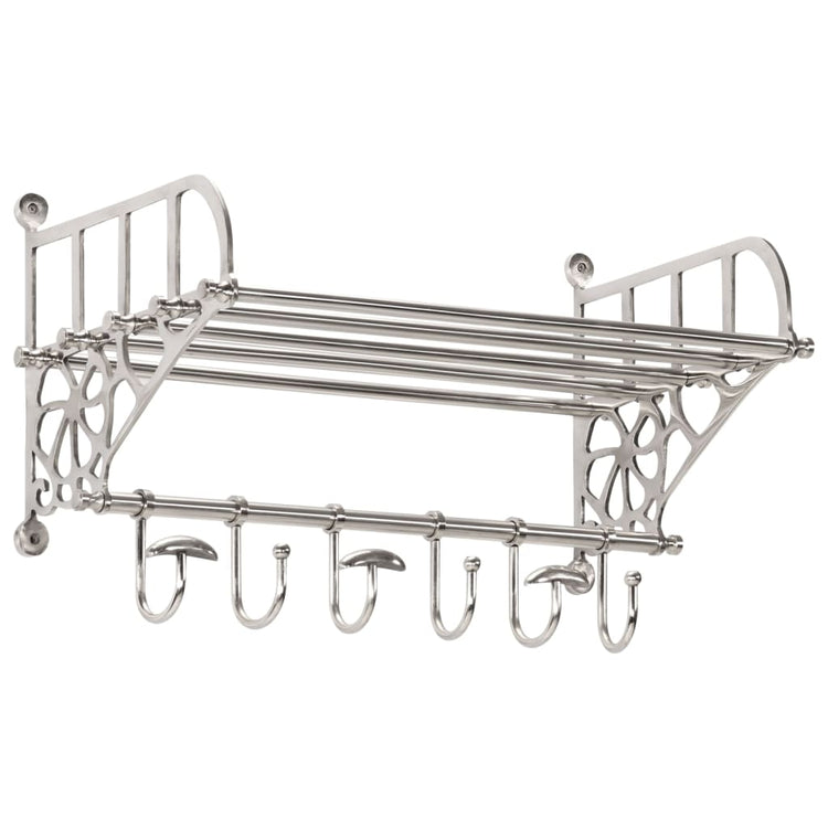 Vidaxl bagagerek met kleerhangers wandmontage aluminium