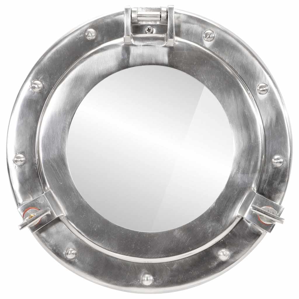 Vidaxl wandspiegel patrijspoort ø30 cm aluminium en glas
