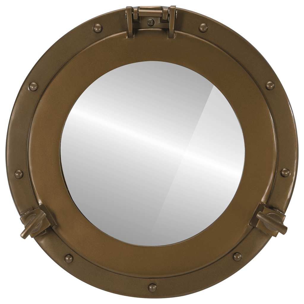 Vidaxl wandspiegel patrijspoort ø38 cm aluminium en glas