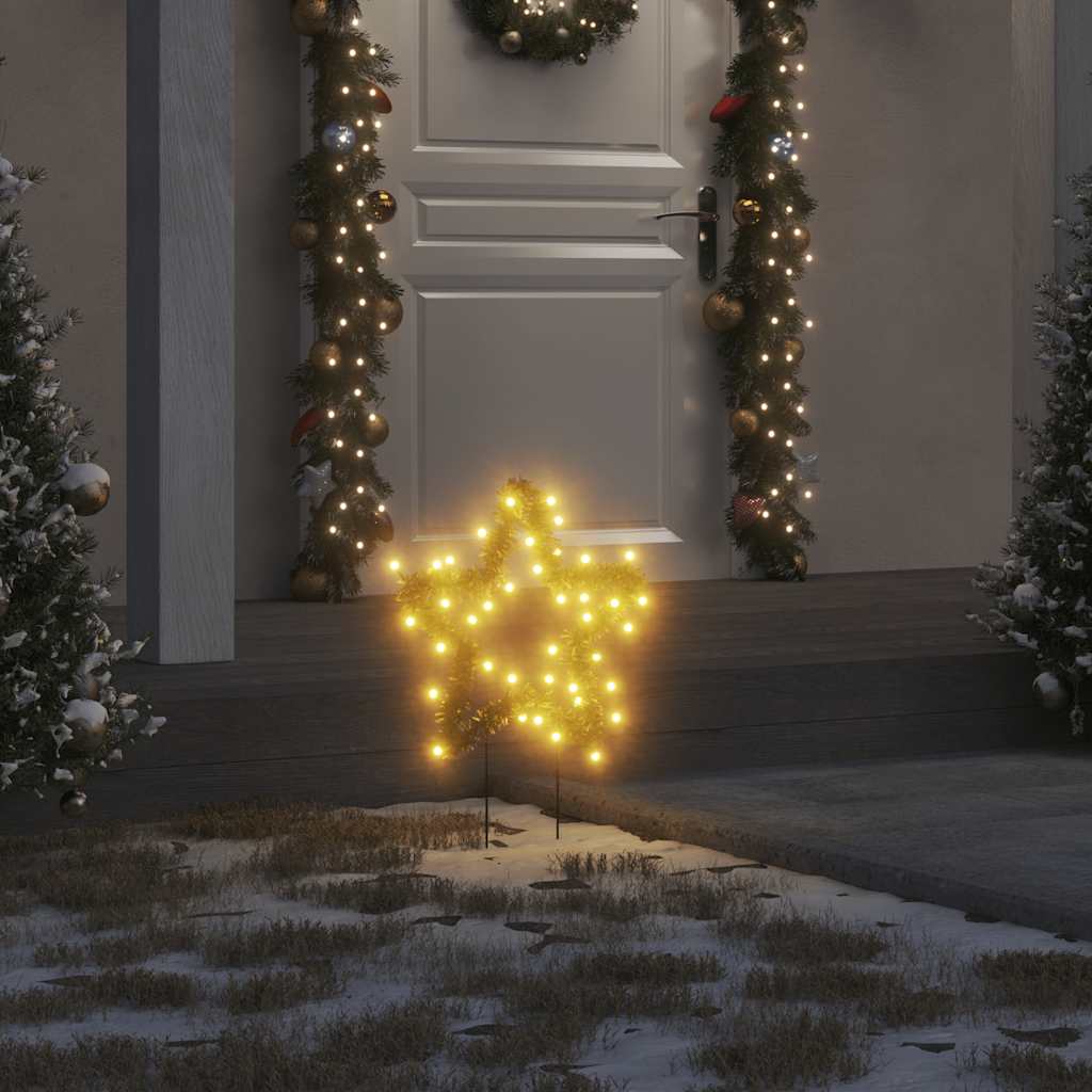 Vidaxl kerstverlichting ster 3 st met grondpinnen 50 led's 29 cm