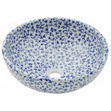 Vidaxl opzetwasbak rond φ41x14 cm keramiek wit en blauw - afbeelding 3