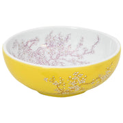 Vidaxl opzetwasbak rond φ41x14 cm keramiek wit en geel - afbeelding 3