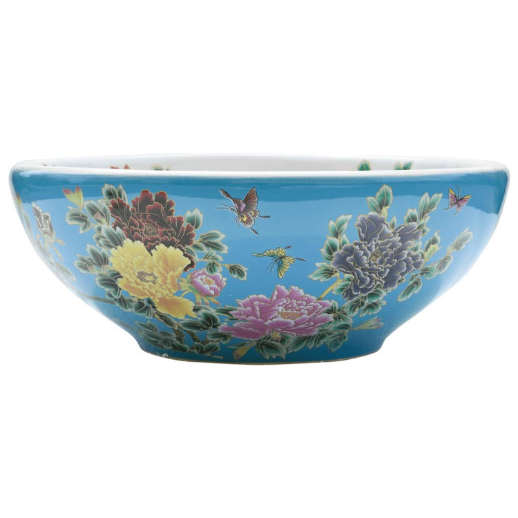 Vidaxl opzetwasbak rond φ41x14 cm keramiek meerkleurig