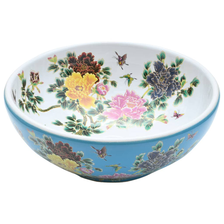 Vidaxl opzetwasbak rond φ41x14 cm keramiek meerkleurig