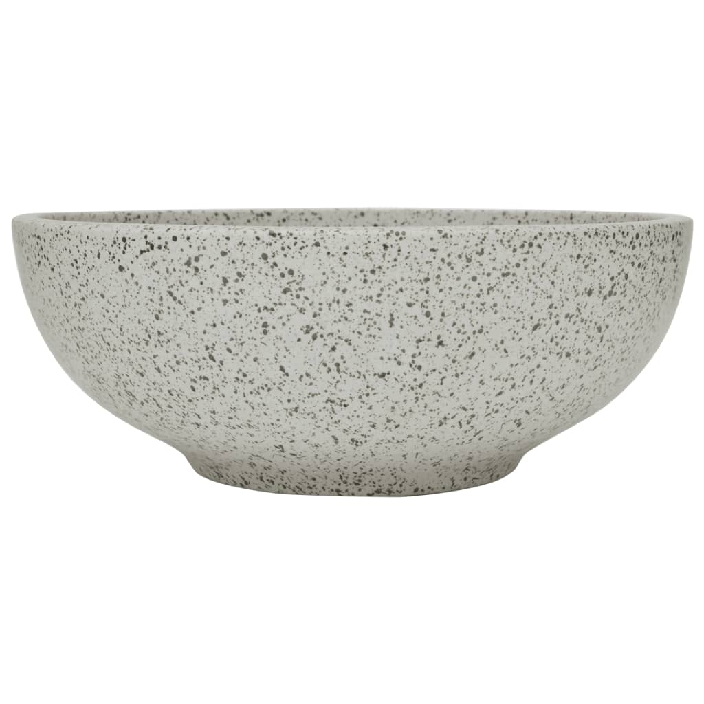 Vidaxl opzetwasbak rond φ41x14 cm keramiek grijs