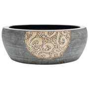 Vidaxl opzetwasbak rond φ41x14 cm keramiek zwart en bruin - afbeelding 2