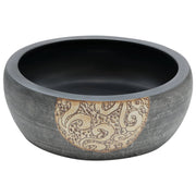 Vidaxl opzetwasbak rond φ41x14 cm keramiek zwart en bruin - afbeelding 3
