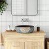 Vidaxl opzetwasbak rond φ41x14 cm keramiek zwart en bruin