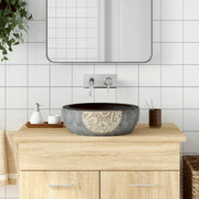 Vidaxl opzetwasbak rond φ41x14 cm keramiek zwart en bruin - afbeelding 1