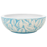 Vidaxl opzetwasbak rond φ41x14 cm keramiek wit en blauw - afbeelding 2
