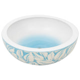 Vidaxl opzetwasbak rond φ41x14 cm keramiek wit en blauw - afbeelding 3