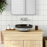 Vidaxl opzetwasbak rond φ41x14 cm keramiek zwart en blauw - afbeelding 1
