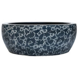 Vidaxl opzetwasbak rond φ41x14 cm keramiek zwart en blauw - afbeelding 2