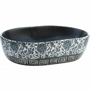 Vidaxl opzetwasbak ovaal 47x33x13 cm keramiek zwart en blauw - afbeelding 2