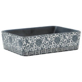 Vidaxl opzetwasbak rechthoekig 46x35,5x13 cm keramiek zwart en blauw - afbeelding 2
