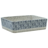 Vidaxl opzetwasbak rechthoekig 46x35,5x13 cm keramiek grijs en blauw - afbeelding 2