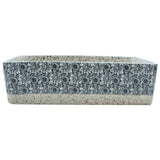 Vidaxl opzetwasbak rechthoekig 46x35,5x13 cm keramiek grijs en blauw - afbeelding 3