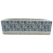 Vidaxl opzetwasbak rechthoekig 46x35,5x13 cm keramiek grijs en blauw - afbeelding 3
