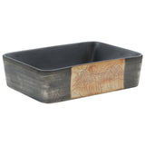 Vidaxl opzetwasbak rechthoekig 46x35,5x13 cm keramiek zwart en bruin - afbeelding 2