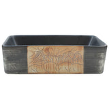 Vidaxl opzetwasbak rechthoekig 46x35,5x13 cm keramiek zwart en bruin - afbeelding 3