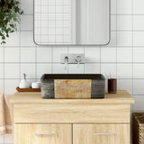 Vidaxl opzetwasbak rechthoekig 46x35,5x13 cm keramiek zwart en bruin - afbeelding 1