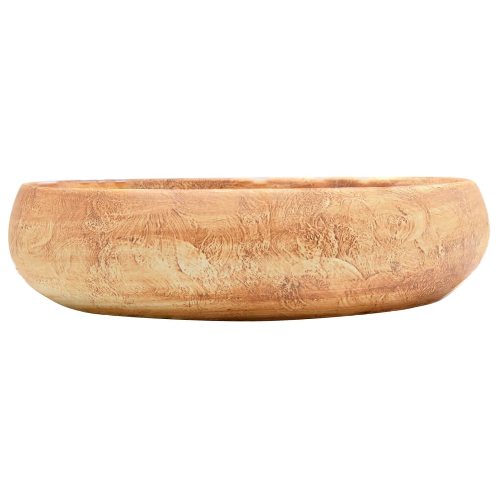 Vidaxl opzetwasbak ovaal 59x40x15 cm keramiek bruin