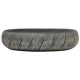 Vidaxl opzetwasbak ovaal 59x40x15 cm keramiek zwart en grijs - afbeelding 3