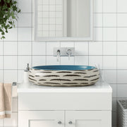 Vidaxl opzetwasbak ovaal 59x40x15 cm keramiek meerkleurig - afbeelding 1
