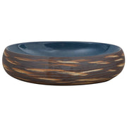 Vidaxl opzetwasbak ovaal 59x40x15 cm keramiek bruin en blauw - afbeelding 3