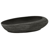 Vidaxl opzetwasbak ovaal 59x40x14 cm keramiek grijs en zwart - afbeelding 2
