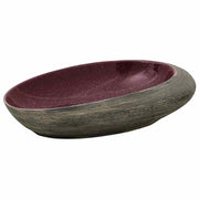 Vidaxl opzetwasbak ovaal 59x40x14 cm keramiek paars en grijs - afbeelding 2