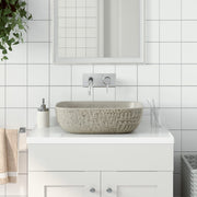 Vidaxl opzetwasbak rechthoekig 48x37,5x13,5 cm keramiek grijs - afbeelding 1