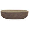 Vidaxl opzetwasbak ovaal 59x40x14 cm keramiek zandkleurig en bruin